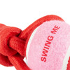 Coockoo Hundespielzeug Ball mit Seilschlaufe Swing Me rot/rosa Abbildung 4
