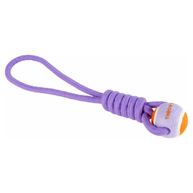 Abbildung Coockoo Hundespielzeug Ball mit Seilschlaufe Throw Me lila/orange