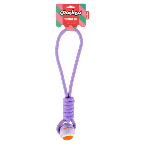 weitere Abbildung Coockoo Hundespielzeug Ball mit Seilschlaufe Throw Me lila/orange