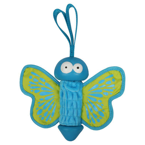 Coockoo Hundespielzeug Gummi-Schmetterling blau/grün