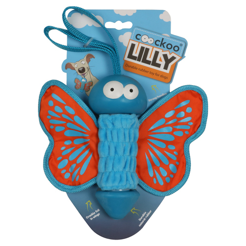 weitere Abbildung Coockoo Hundespielzeug Gummi-Schmetterling blau/orange