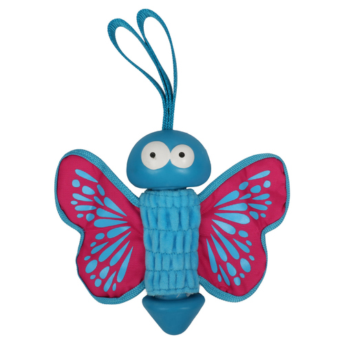 Coockoo Hundespielzeug Gummi-Schmetterling blau/rosa