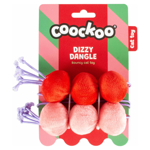weitere Abbildung Coockoo Katzenspielzeug Bllchen Dizzy Dangle rot/rosa