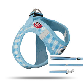 Abbildung Curli Vest Geschirr Puppy Set skyblue-caro