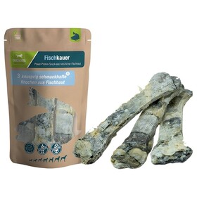 Abbildung DAUERKAUER Fischkauer Knochen XL aus 100% Fischhaut 180 g (3 Stck)