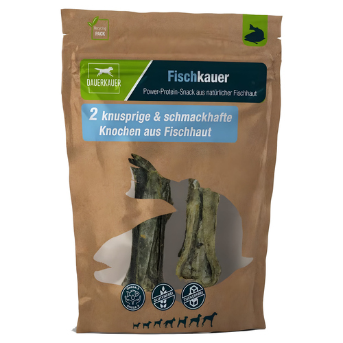 weitere Abbildung DAUERKAUER Fischkauer Knochen aus 100% Fischhaut 65 g (2 Stck)