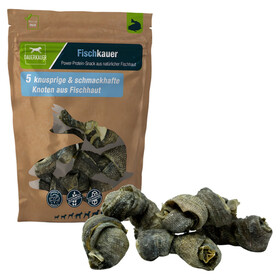 Abbildung DAUERKAUER Fischkauer Knoten aus 100% Fischhaut 70 g (5 Stck)