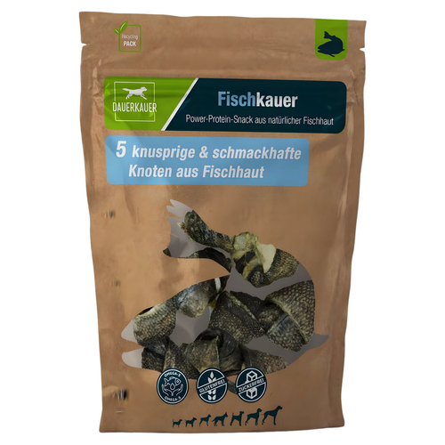 weitere Abbildung DAUERKAUER Fischkauer Knoten aus 100% Fischhaut 70 g (5 Stck)