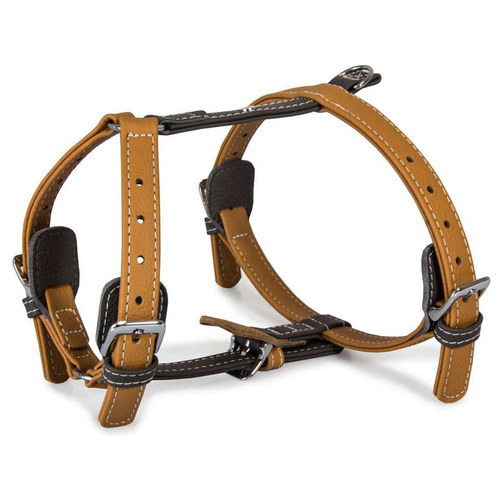 Das Lederband Geschirr Amsterdam Caramel/Lava, Halsumfang: 25-45 cm
