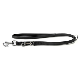 La correa para perros con correa de cuero Denver negro/negro