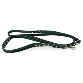 La correa de cuero para perros Weinheim Hunting Green larga