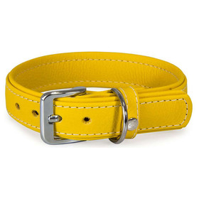 Collar para perros con correa de piel Barcelona Vibrant-Amarillo
