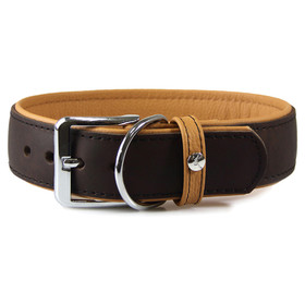 El collar de perro con correa de cuero Vancouver moca/caramelo
