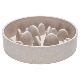 Designed by Lotte Antischling-Napf Pom beige aus Bambus f&uuml;r Hunde