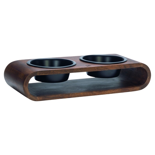 Designed by Lotte Dinnerset Melira aus Holz schwarz für Hunde, Maße: 47 x 19,5 x 10 cm