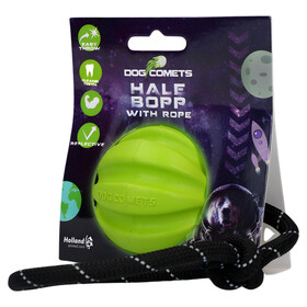 Abbildung Dog Comets Hundespielzeug Ball Hale-Bopp mit Seil grn