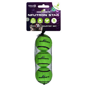 Abbildung Dog Comets Hundespielzeug Neutron Star Tennisball mit Quietscher grn - 3er Pack