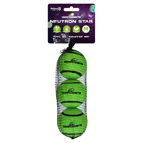 weitere Abbildung Dog Comets Hundespielzeug Neutron Star Tennisball mit Quietscher grn - 3er Pack
