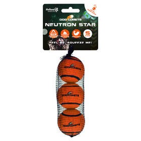 Abbildung Dog Comets Hundespielzeug Neutron Star Tennisball mit Quietscher orange - 3er Pack