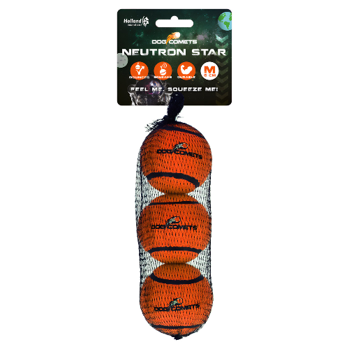 weitere Abbildung Dog Comets Hundespielzeug Neutron Star Tennisball mit Quietscher orange - 3er Pack