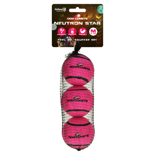 weitere Abbildung Dog Comets Hundespielzeug Neutron Star Tennisball mit Quietscher rosa - 3er Pack