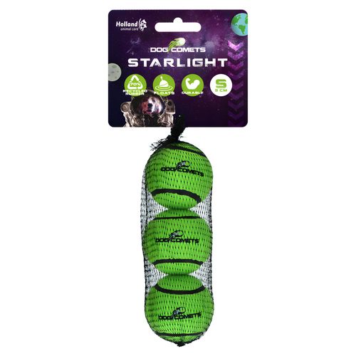 weitere Abbildung Dog Comets Hundespielzeug Starlight Tennisball grn - 3er Pack