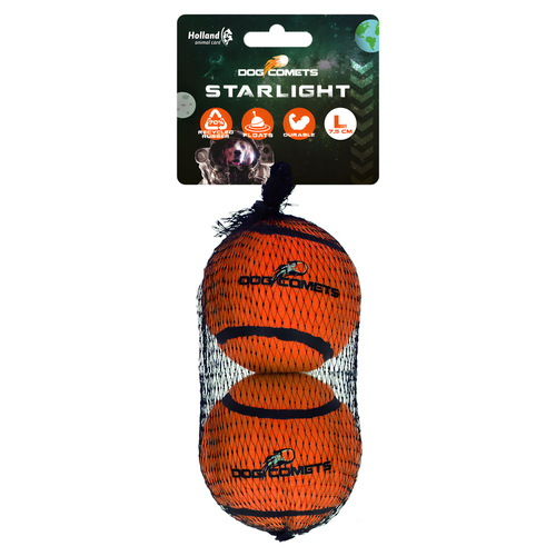 Dog Comets Hundespielzeug Starlight Tennisball orange - 2er Pack