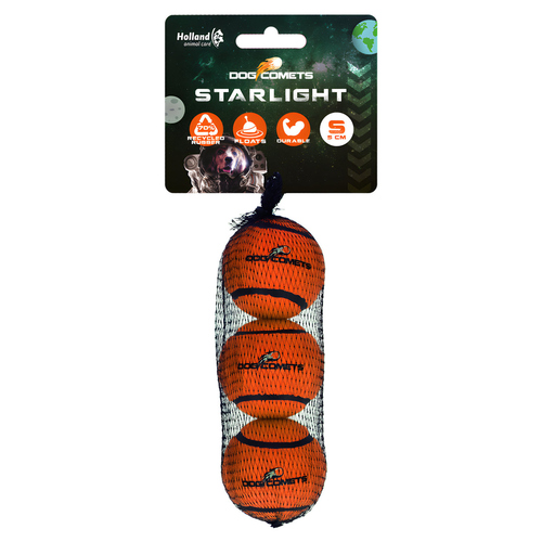 weitere Abbildung Dog Comets Hundespielzeug Starlight Tennisball orange - 3er Pack