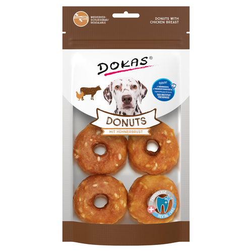 Dokas Donuts mit Hühnerbrust (4 Stück) 160 g - 5 Stück / Sparpaket