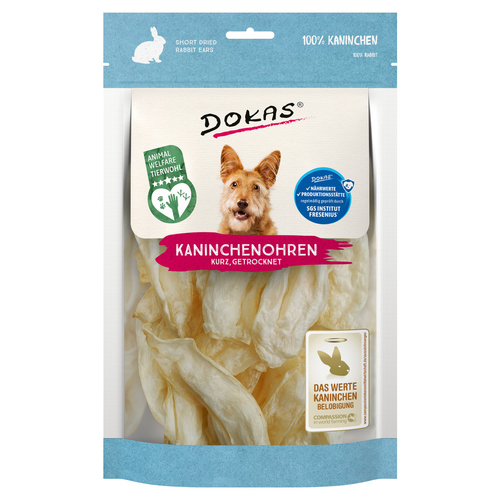 Dokas Kaninchenohren ohne Fell getrocknet (kurz) 70 g