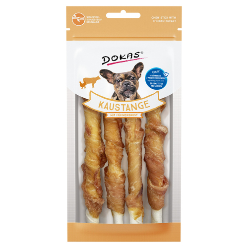 Dokas Kaustange mit Hühnerbrust 50 g - 10 Stück / Sparpaket