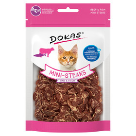 Abbildung Dokas Mini Steaks mit Rind & Fisch 25 g - 10 Stck / Sparpaket