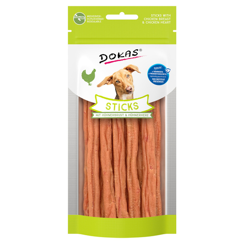 Dokas Sticks mit Hühnerbrust & Hühnerherz 60 g