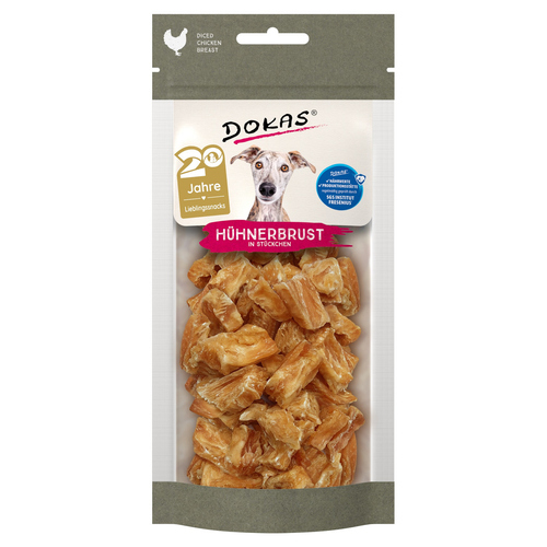 Dokas Welfare Chicken - Hühnerbrust in Stücken 50 g - 11 Stück / Sparpaket