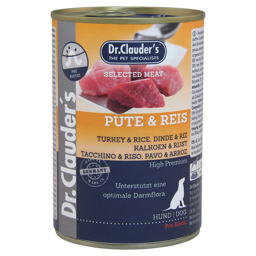 Dr. Clauders Selected Meat mit Pute & Reis 400 g - 6 Stück