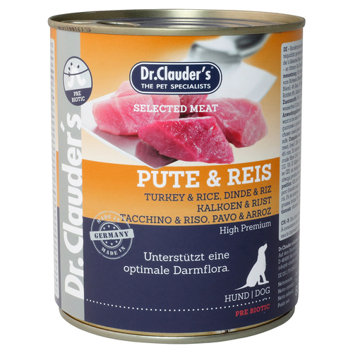 Dr. Clauders Selected Meat mit Pute & Reis 800 g - 6 Stück