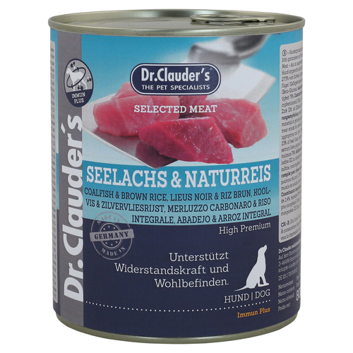 Dr. Clauders Selected Meat mit Seelachs & Reis 800 g - 6 Stück