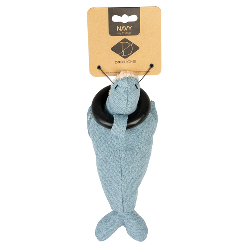 weitere Abbildung D&D Hundespielzeug Navy Chenille mit Beiring blau