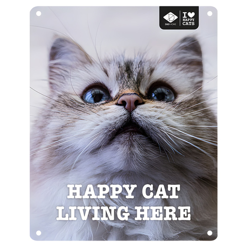 D&D Schild I Love Happy Cats "Living here"