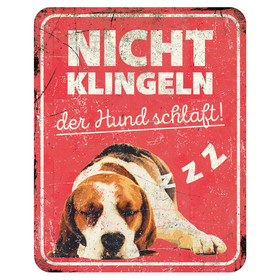 Abbildung D&D Warnschild Beagle rot