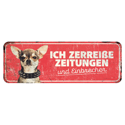D&D Warnschild Chihuahua rot