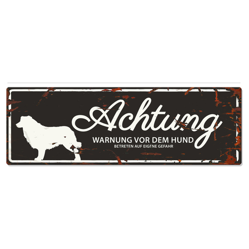 D&D Warnschild Collie schwarz