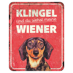 Abbildung D&D Warnschild Dackel rot