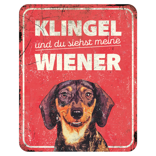 D&D Warnschild Dackel rot