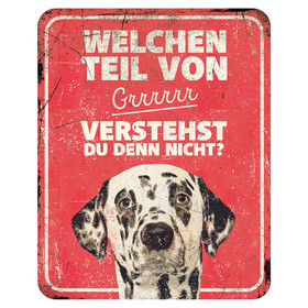 Abbildung D&D Warnschild Dalmatiner rot