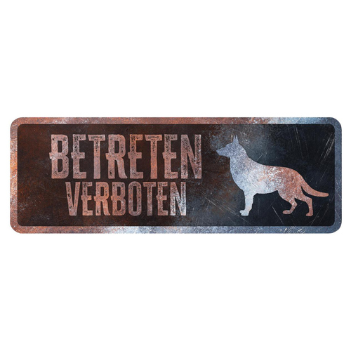 D&D Warnschild Deutscher Schäferhund rostig