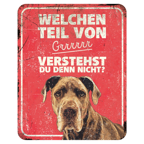 D&D Warnschild Dogge rot