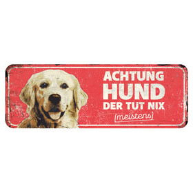 Abbildung D&D Warnschild Golden Retriever rot
