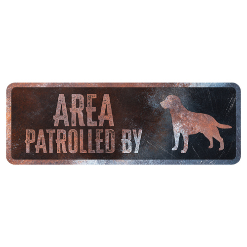 D&D Warnschild Labrador Englisch rostig