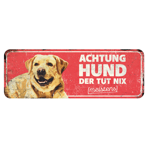 D&D Warnschild Labrador rot